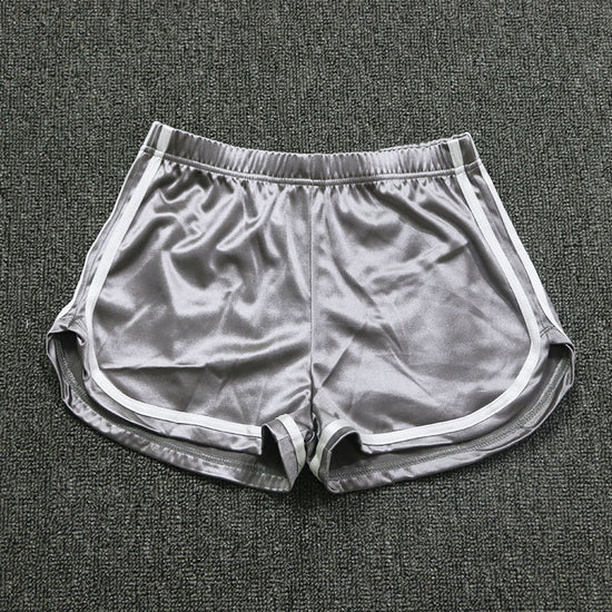 Image Title Silver Sexy High-Waist Satin Booty Shorts 2
